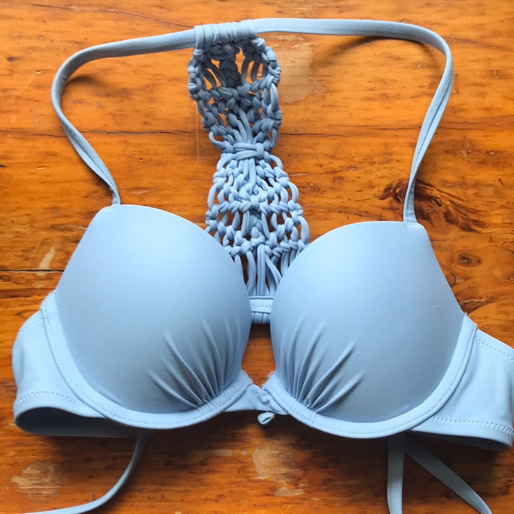 never worn blue aerie bikini top